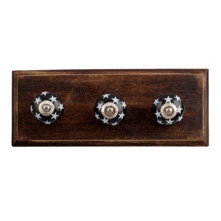 White Star Ceramic Wooden Hooks